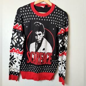 Novelty Scarface Ugly Christmas Sweater Universal City Studios Fair Isle Small